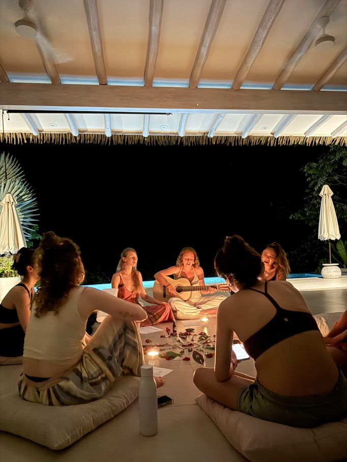 the evening circle by candlelight