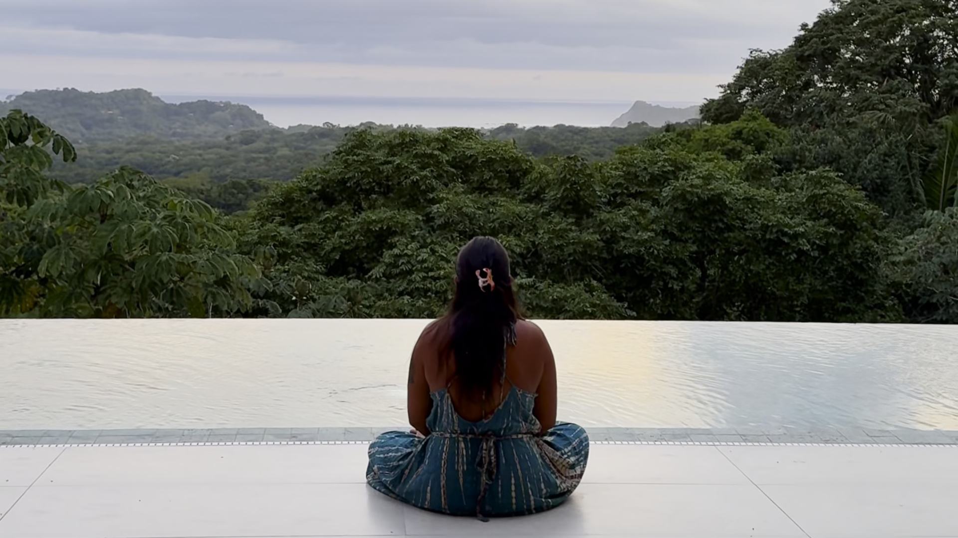 women gathered by the Pacific coast in Costa Rica